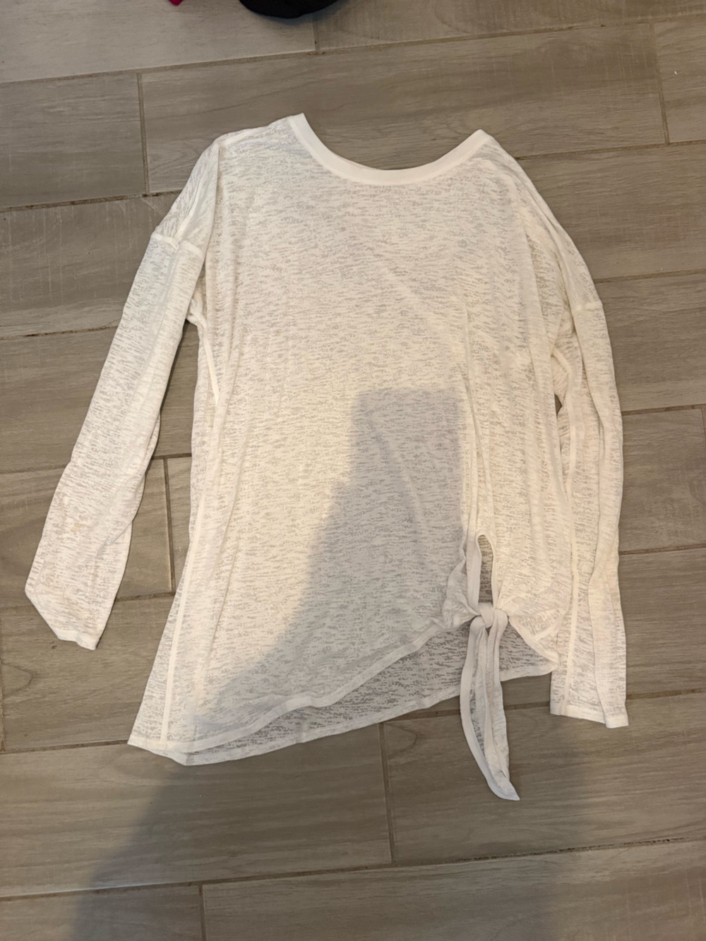 lululemon athletica Lightweight White Long Sleeve Tie-Back Top